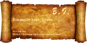 Baumgarten Irén névjegykártya